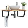 vidaXL Basin Shelf Wall Mounted Steel and Solid Wood Acacia