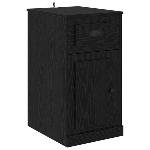 vidaXL Side Cabinet Black Oak 40 x 50 x 75 cm Engineered Wood