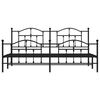 vidaXL Metal Bed Frame without Mattress with Footboard Black 200x200cm