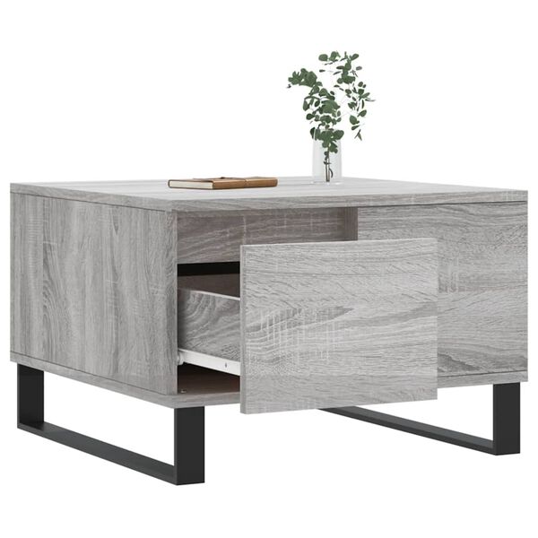 vidaXL Coffee Table Grey Sonoma 55x55x36.5 cm Engineered Wood