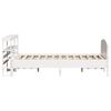 vidaXL Bed Frame without Mattress White 120x190 cm Small Double Solid Wood Pine