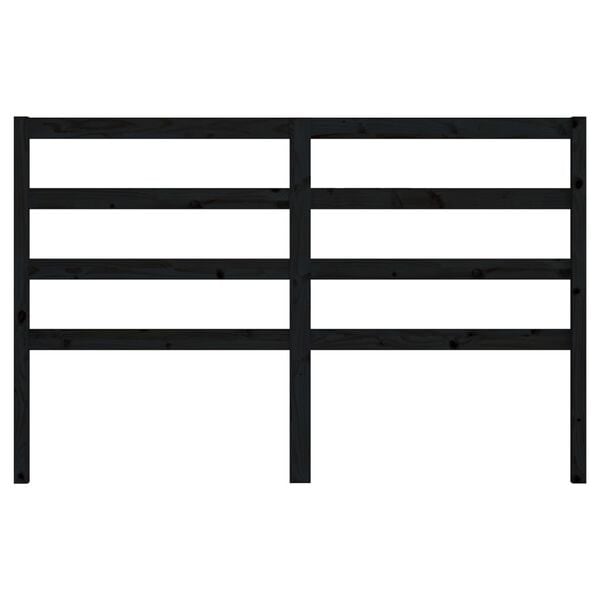 vidaXL Bed Headboard Black 146x4x100 cm Solid Wood Pine