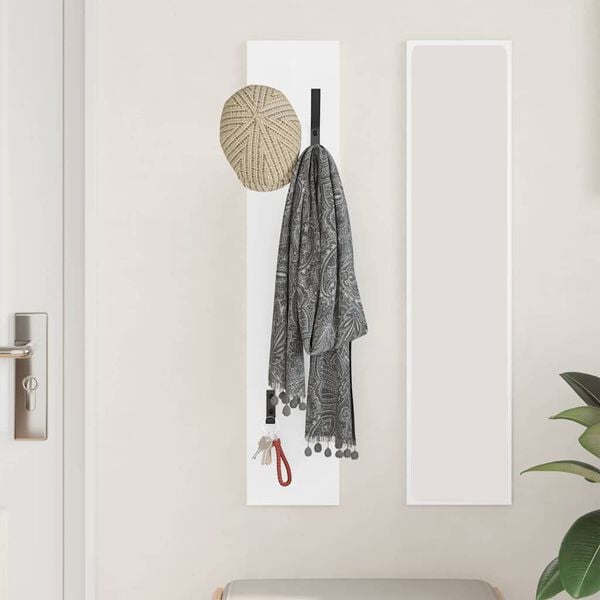 vidaXL Wall-Mounted Coat Rack White 20 x 1.5 x 100 cm Engineered wood