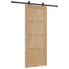 vidaXL Sliding Door Natural and Black 86 x 211 cm Solid Pine Wood