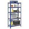 vidaXL 5-Layer Storage Shelf Blue Steel&Engineered Wood