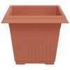 vidaXL Square Flower Pot 24 pcs Brick Red 33 x 33 x 26 cm Plastic
