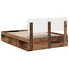 vidaXL Bed Frame with Headboard Old Wood 140 x 200 cm Solid Pine Wood