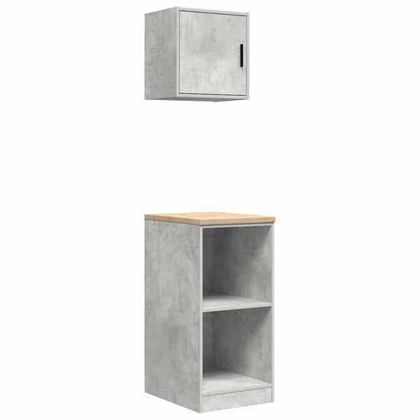 vidaXL Garage Cabinets 2 pcs Concrete Grey Engineered Wood