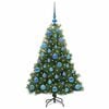 vidaXL Artificial Christmas Tree with 150 LEDs Green 120 cm PE and PVC