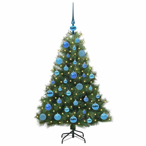 vidaXL Artificial Christmas Tree with 150 LEDs Green 120 cm PE and PVC