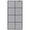 vidaXL Walk-in Shower Wall Black 100 x 195 cm Tempered Glass