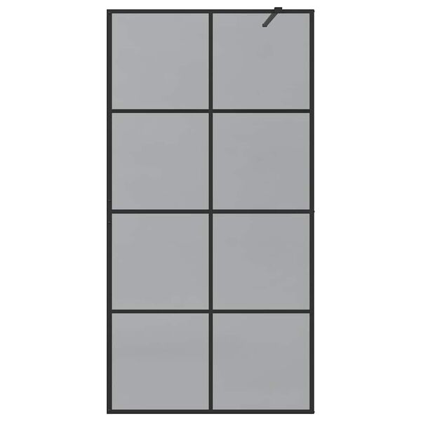 vidaXL Walk-in Shower Wall Black 100 x 195 cm Tempered Glass
