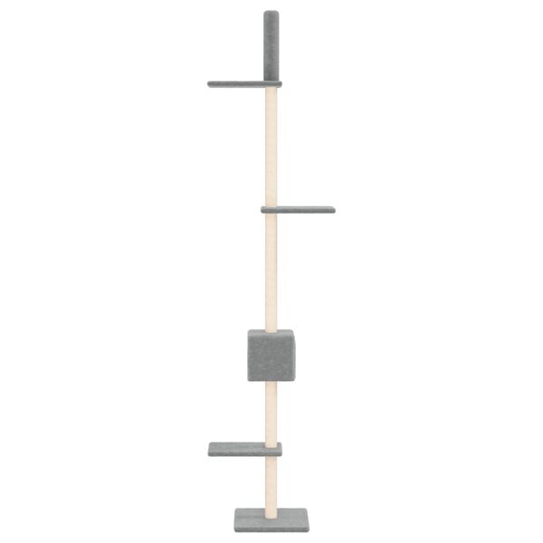 vidaXL Floor to Ceiling Cat Tree Light Grey 250.5-276.5 cm