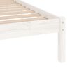 vidaXL Bed Frame without Mattress White Solid Wood Single