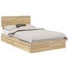 vidaXL Storage Bed with Drawer Sonoma Oak 120 x 200 cm Engineered Wood
