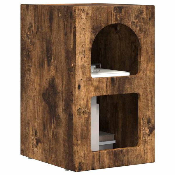 vidaXL Bedside Table Smoked Oak 29.5 x 33.5 x 50 cm Engineered Wood