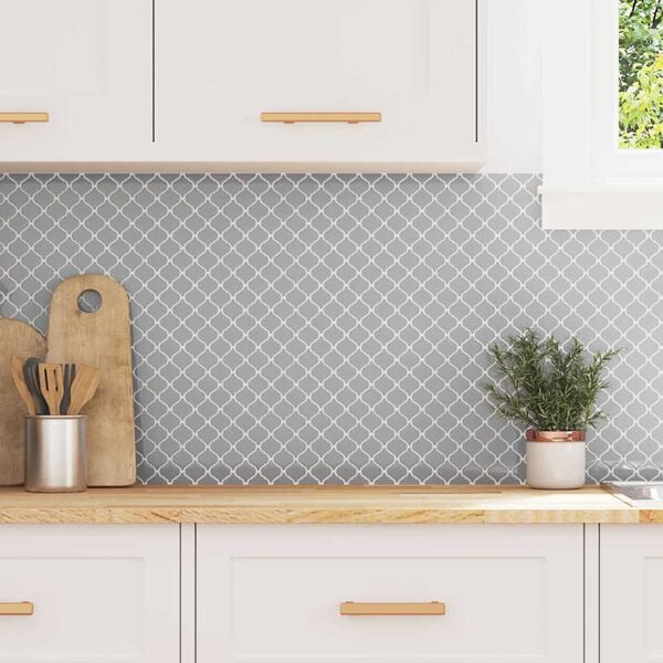 vidaXL Lanturn Tile 10 pcs Grey 27 x 27 cm Polyurethane and PET