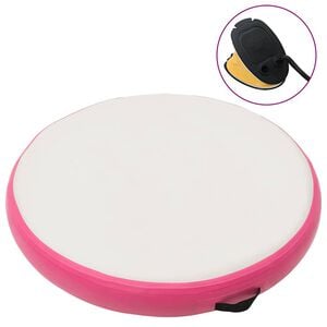 vidaXL Inflatable Gymnastic Mat with Pump 100x100x10 cm PVC Pink