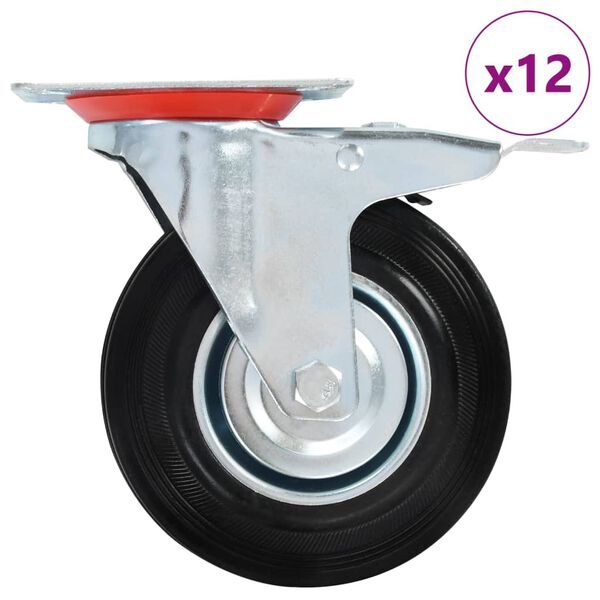 vidaXL 12 pcs Swivel Casters 125 mm