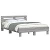 vidaXL Bed Frame with LED without Mattress Grey Sonoma 135x190 cm Double