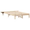 vidaXL Bed Frame Natural 135 x 190 cm Solid Pine Wood