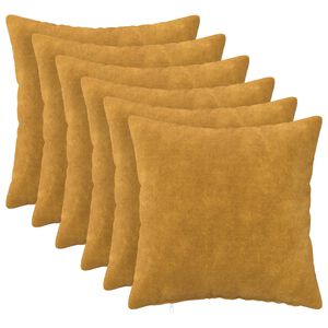 vidaXL Cushion Cover 6 pcs HEERLEN Yellow 30 x 30 cm Microfiber Fleece