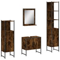 vidaXL 4 Piece Bathroom Cabinet Set Smoked Oak Engineered Wood