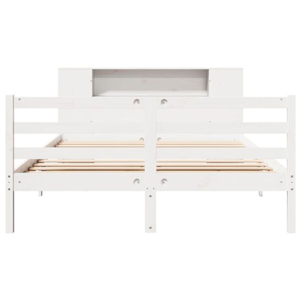 vidaXL Bookcase Bed without Mattress White 160x200 cm Solid Wood Pine