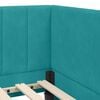 vidaXL Corner Bed Frame with Headboard Turquoise 80 cm x 200 cm Velvet
