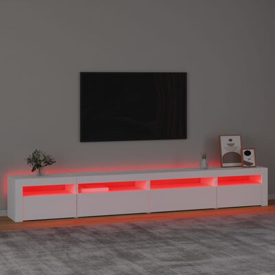 vidaXL TV Cabinet with LED Lights White 270x35x40 cm