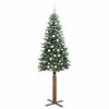 vidaXL Slim Christmas Tree Green 210 cm PVC and Solid Pine wood