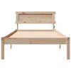 vidaXL Bed Frame with Headboard Brown 90 x 200 cm Solid Pine Wood