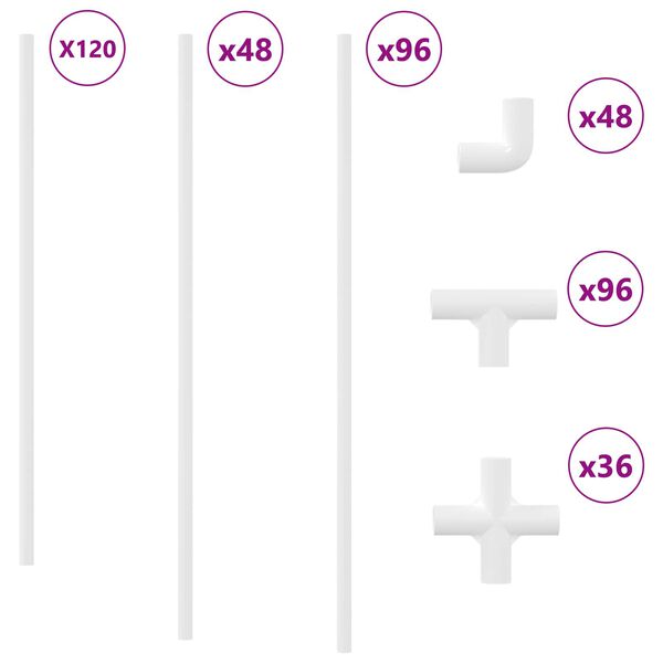 vidaXL PVC Pipe 12 pcs White 12.2 x 1.8 x 500 mm Mterialpp and PE