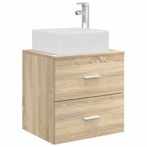 vidaXL Wall-Mounted Sink Vanity Sonoma Oak 53 x 34.5 x 63 cm