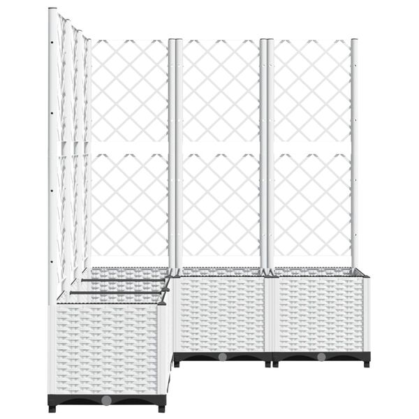 vidaXL Garden Planter with Trellis White 120x120x136 cm PP
