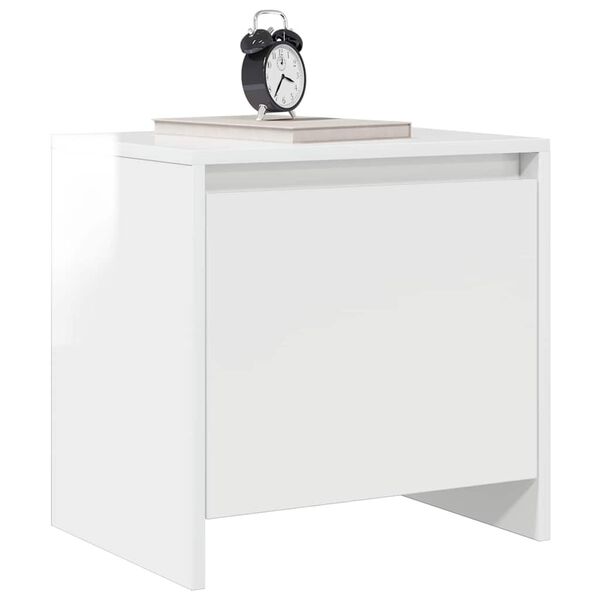 vidaXL Bedside Cabinets 2 pcs High Gloss White 45x34x44.5 cm Engineered Wood