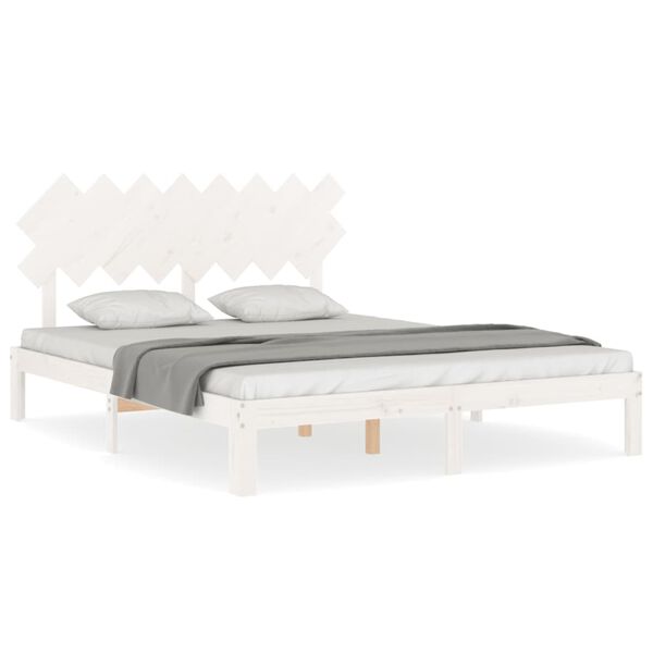 vidaXL Bed Frame without Mattress White 160x200 cm Solid Wood Pine