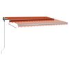 vidaXL Manual Retractable Awning with LED 450x300 cm Orange and Brown
