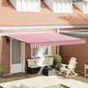 vidaXL Retractable Awning Manual Red and White 400 x 300 cm