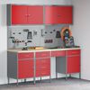 vidaXL Work Cabinet with Drawer 10 pcs Red Engineered Wood and Steel