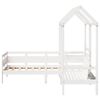 vidaXL Day Bed and Bench Set with Roof without Mattress White 80x200 cm