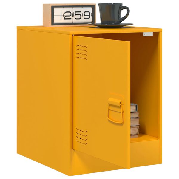 vidaXL Bedside Cabinets 2 pcs Mustard Yellow 34.5x39x44 cm Steel