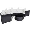 vidaXL 6 Piece Garden Lounge Set with Cushions Poly Rattan Black