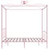 vidaXL Canopy Bed Frame without Mattress Pink Metal 160x200 cm