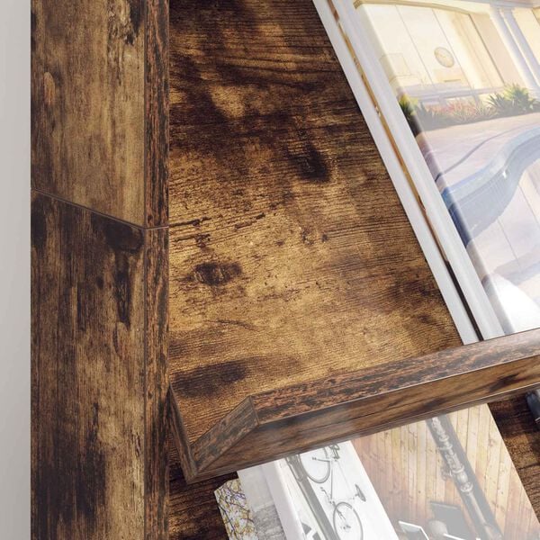 vidaXL Magazine Rack Smoked Oak 70 x 41 x 126 cm Engineered Wood