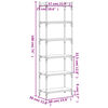 vidaXL Bookcase 6-Tier Smoked Oak 60x30x188 cm Engineered Wood
