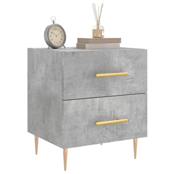 vidaXL Bedside Cabinets 2 pcs Concrete Grey 40x35x47.5 cm Engineered Wood