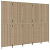 vidaXL Room Divider 5 Panels Beige Poly Rattan