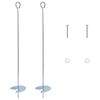 vidaXL Earth anchor 2 pcs &Oslash;10 x 60 cm Galvanized Metal Silver