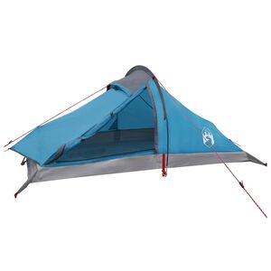 vidaXL Backpacking Tent 4-Person Blue 185T Polyester with PU Coating